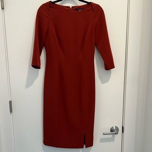Antonio Melani rust orange sheath work dress size 2